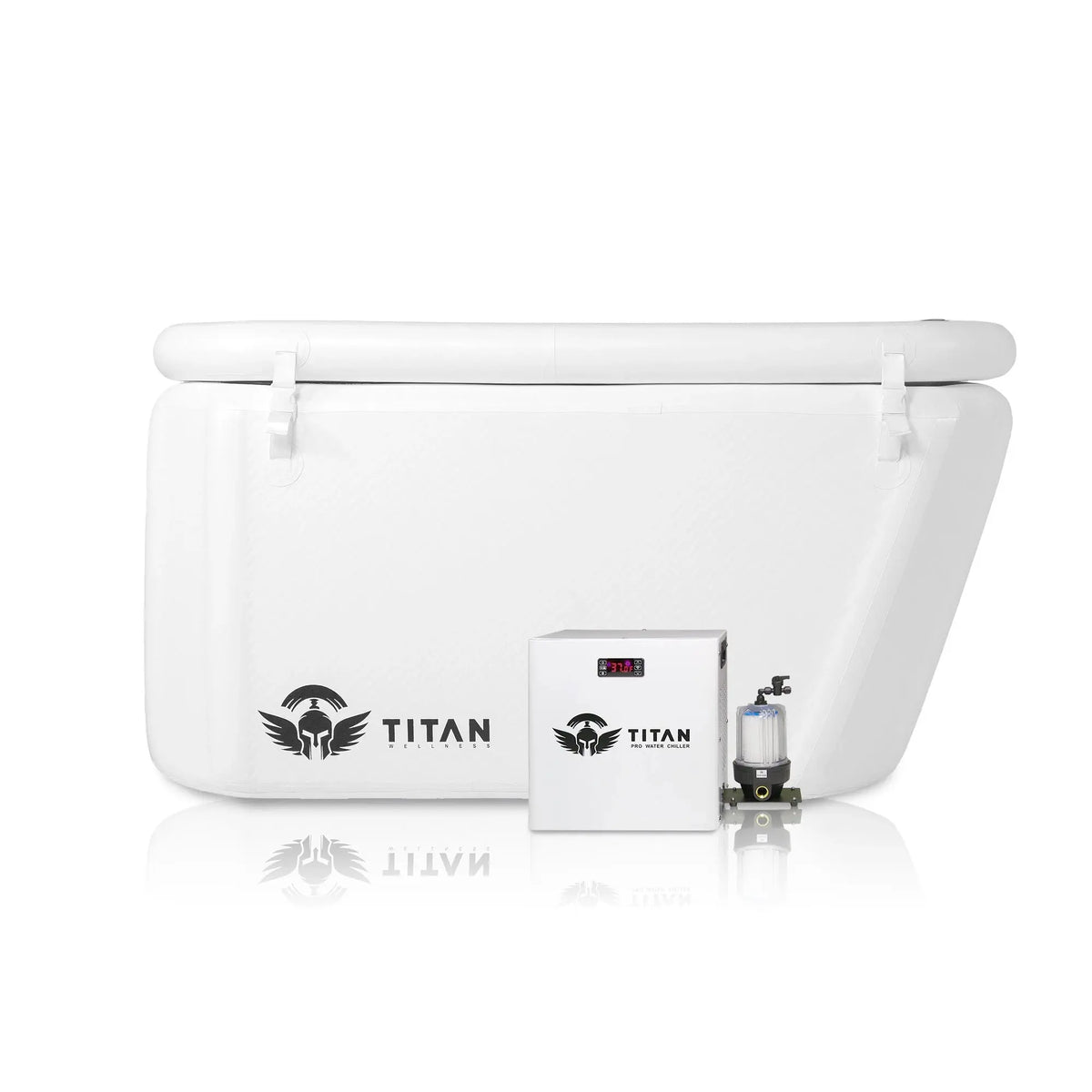 Titan Wellness 1/3 HP cold plunge water chiller for ice bath cooling.