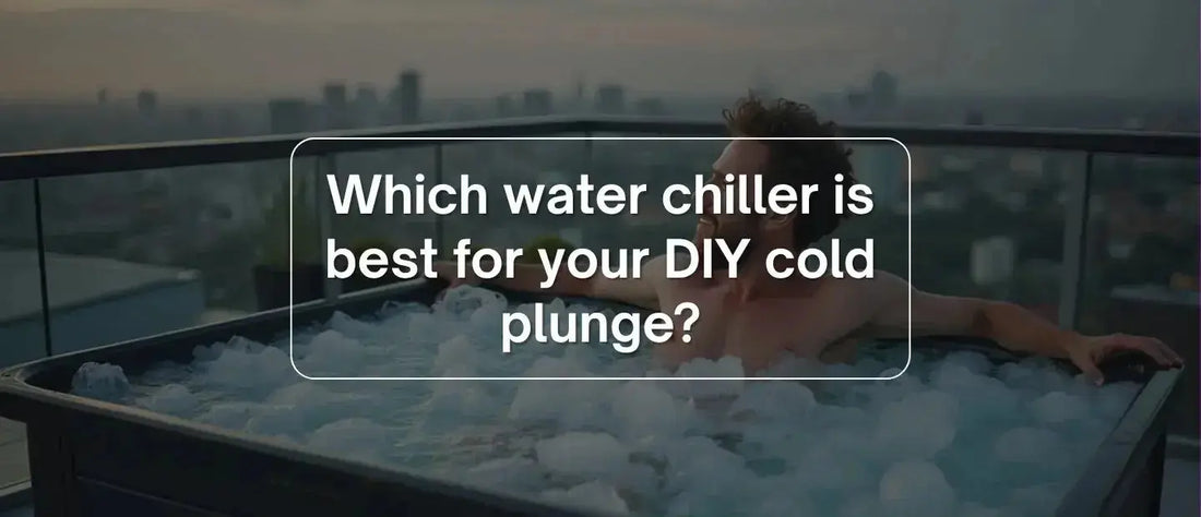 Person using a DIY cold plunge with an energy-efficient water chiller