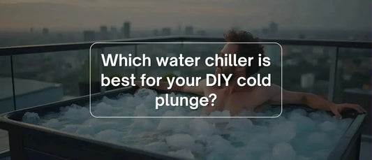 Person using a DIY cold plunge with an energy-efficient water chiller