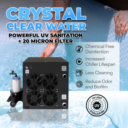 1/2 HP Cold Plunge Chiller Pro+ Titan Wellness Black