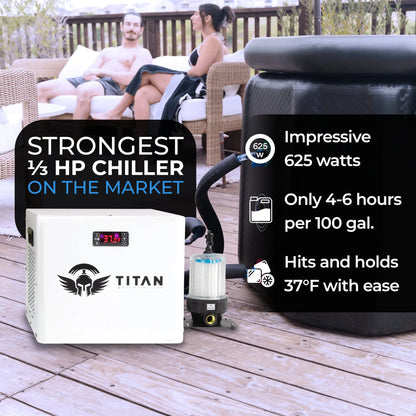 1/3 HP Cold Plunge Chiller Titan Wellness  White