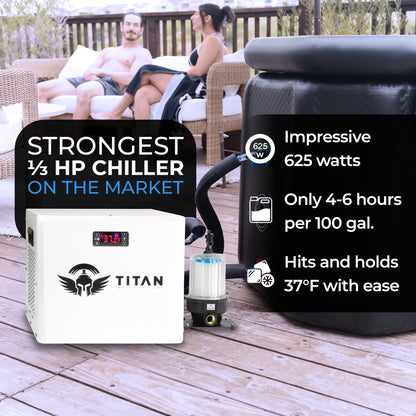 1/3 HP Cold Plunge Chiller Titan Wellness  White