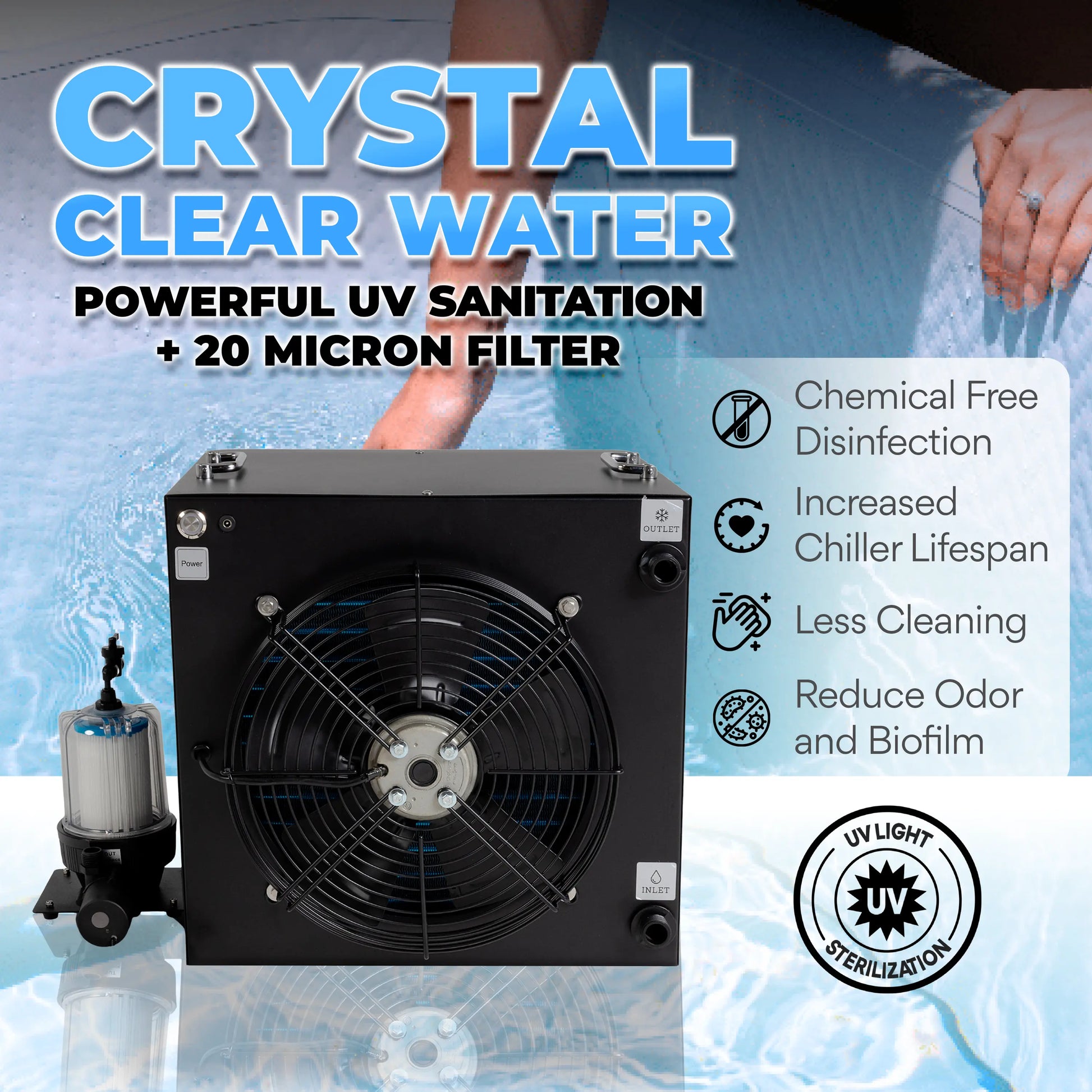 1 HP Cold Plunge Chiller Pro+ Titan Wellness  Black