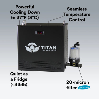 1 HP Cold Plunge Chiller Pro+ Titan Wellness Black