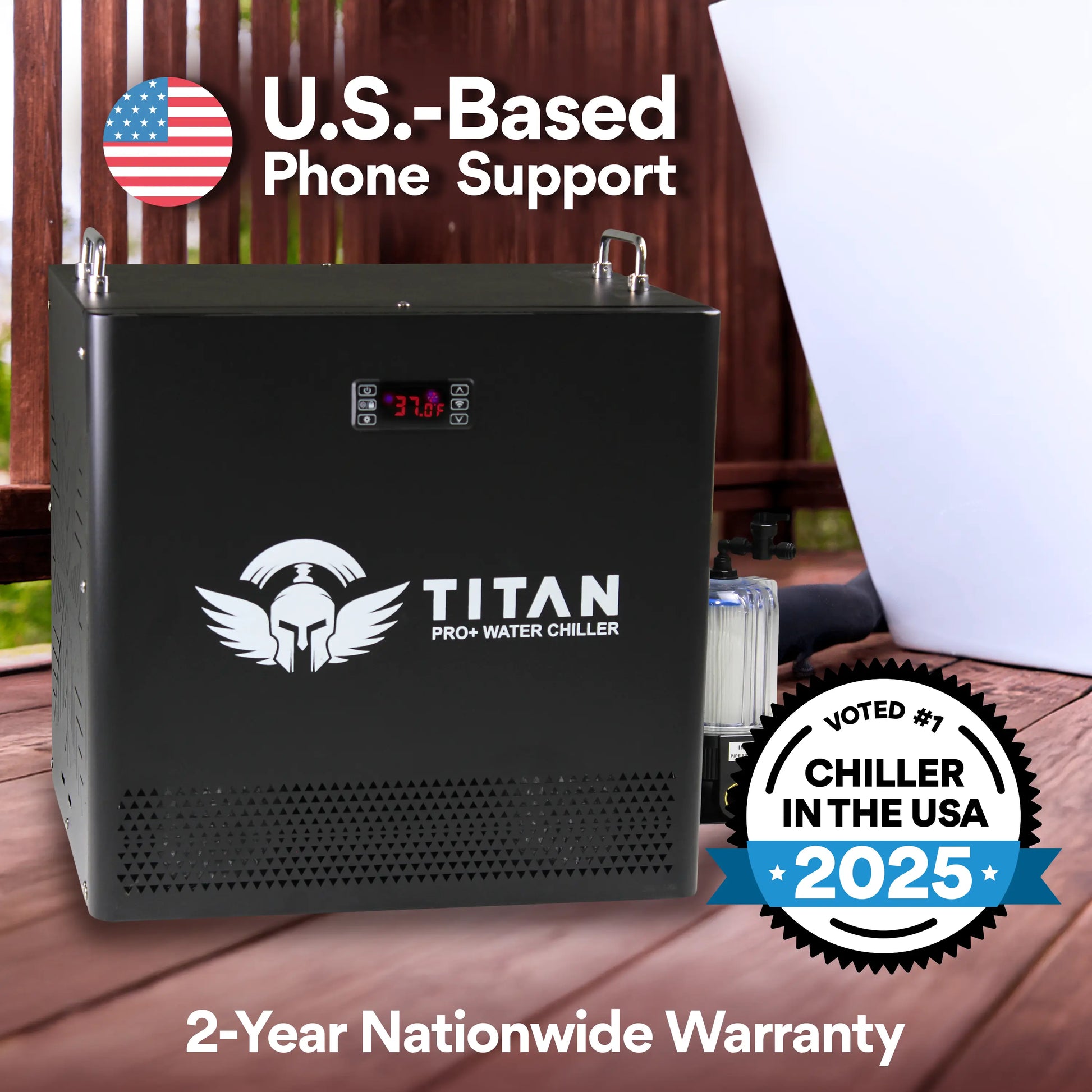 1 HP Cold Plunge Chiller Pro+ Titan Wellness Black