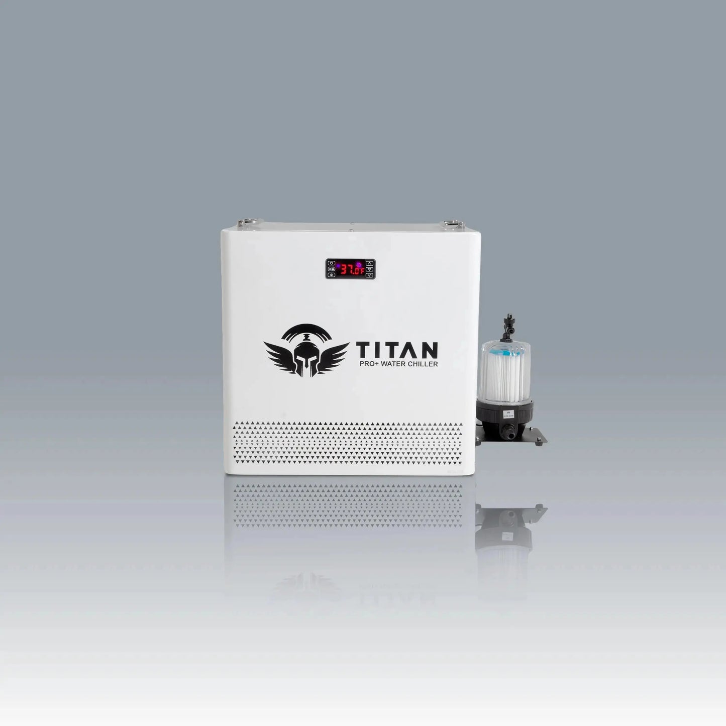 1 HP white cold plunge chiller with digital temperature display and filtration system for high performance cooling and modern design
