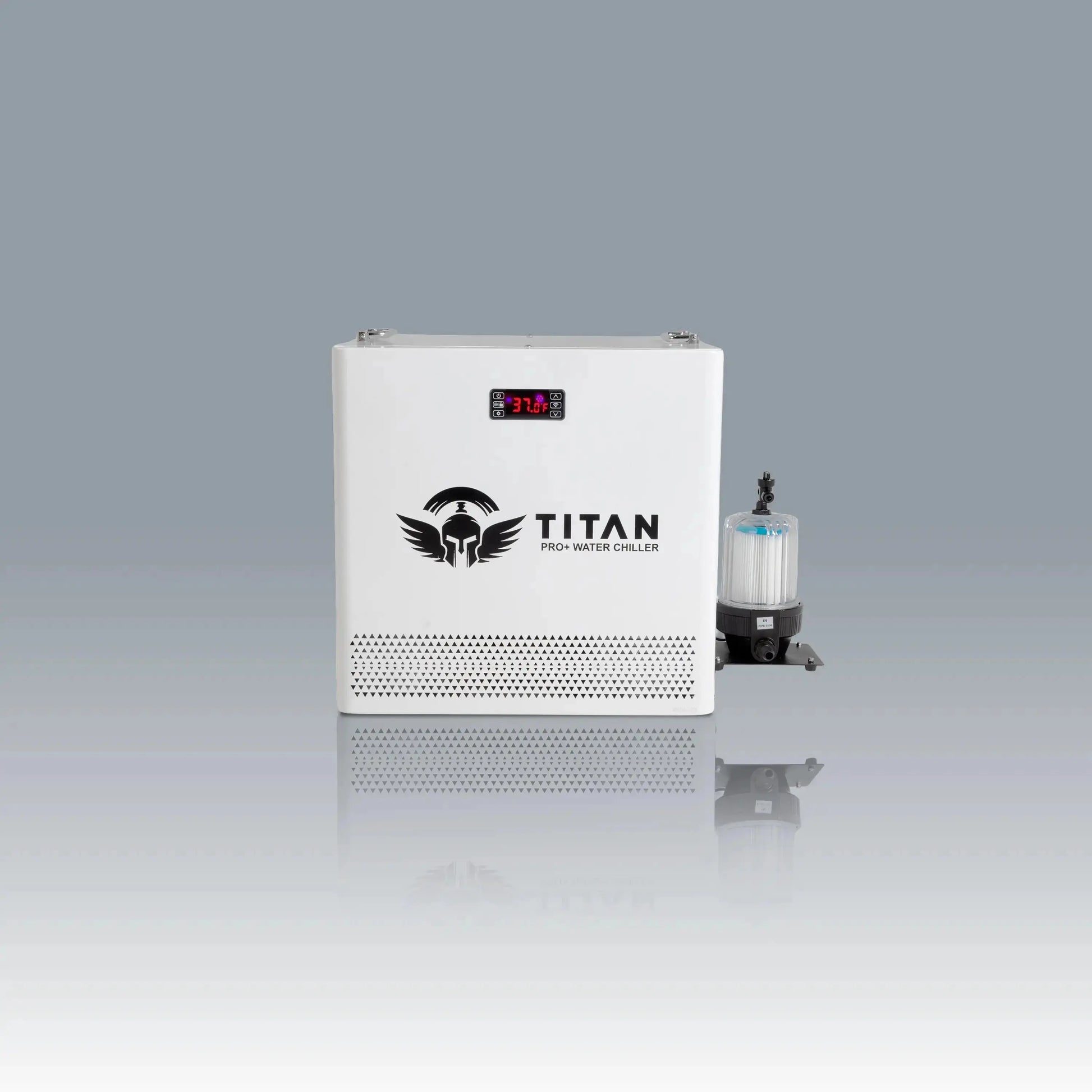 1 HP white cold plunge chiller with digital temperature display and filtration system for high performance cooling and modern design