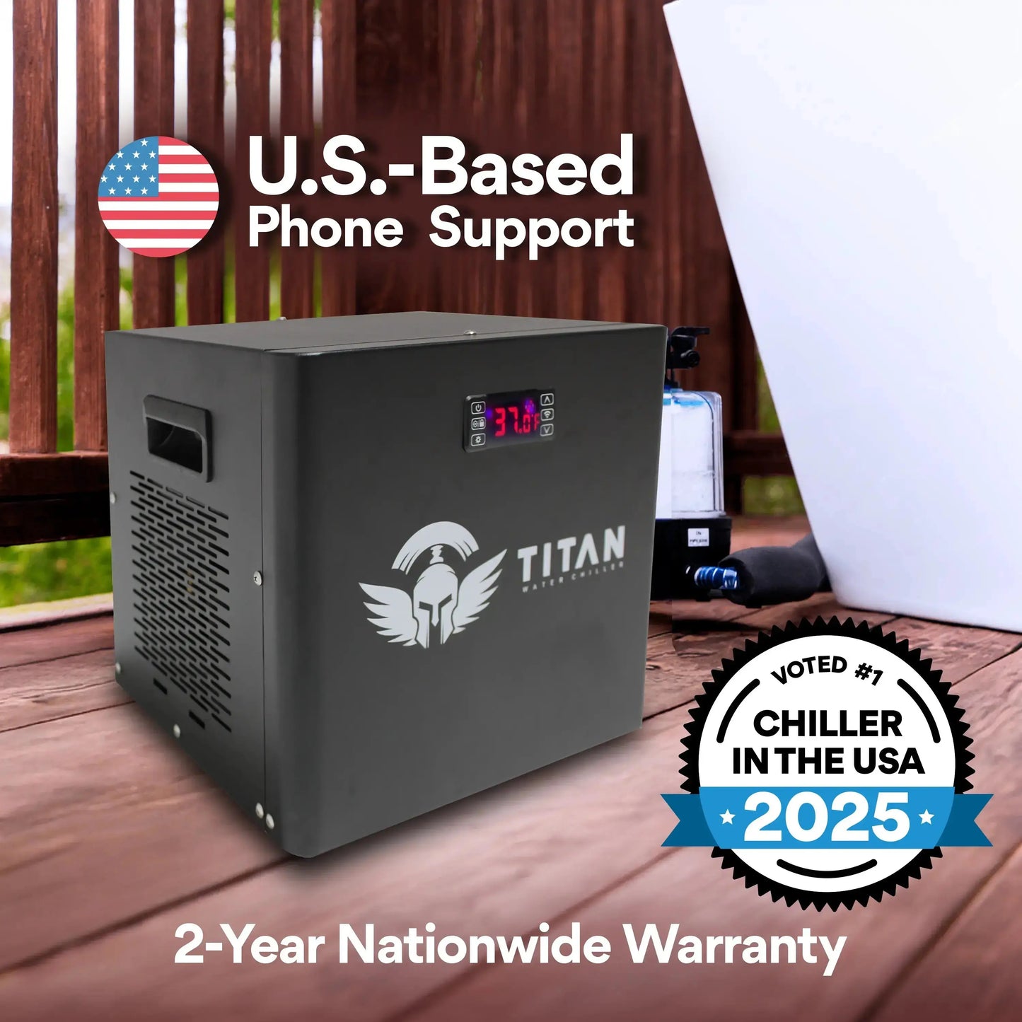 1/3 HP Cold Plunge Chiller Titan Wellness  Black