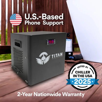 1/3 HP Cold Plunge Chiller Titan Wellness  Black