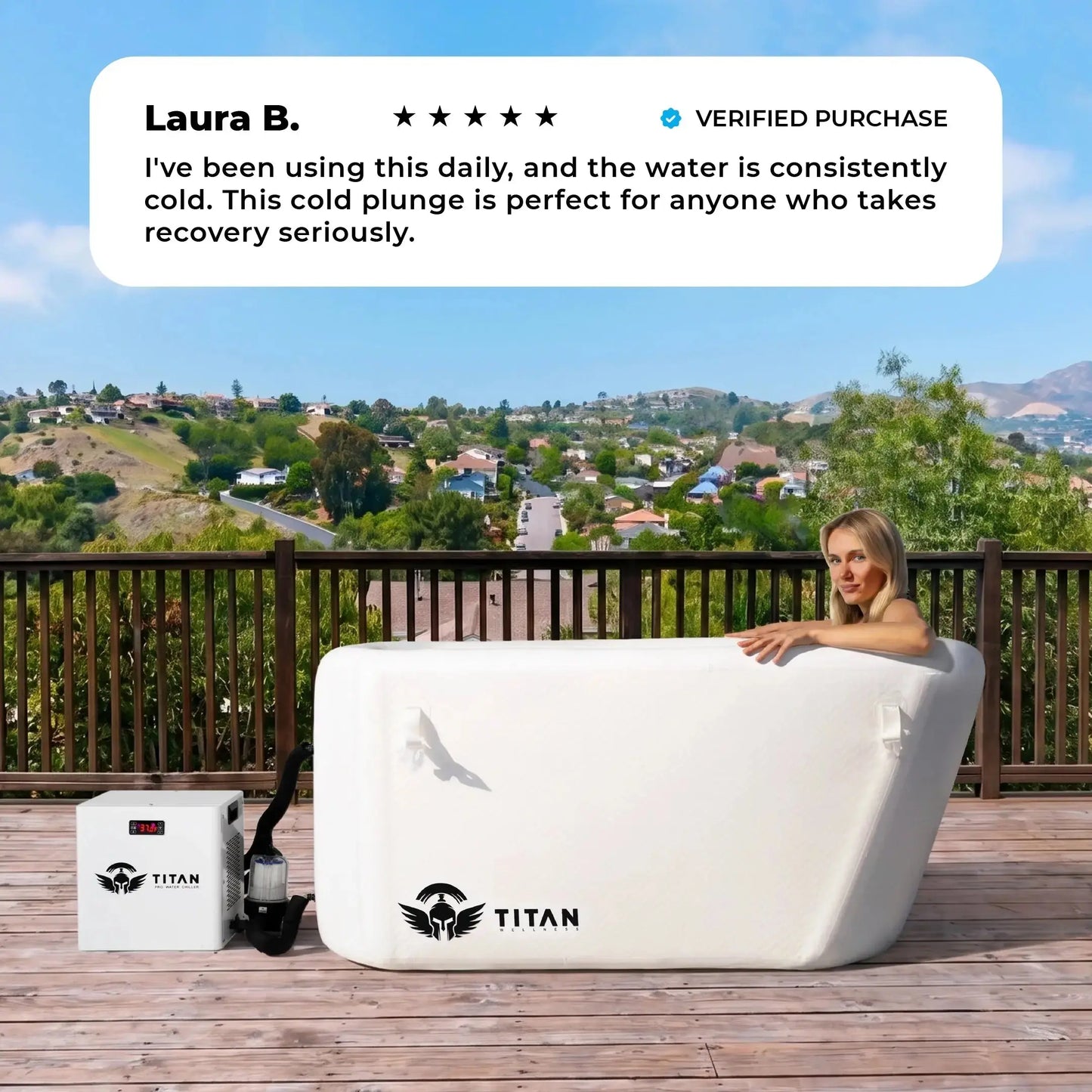 Arctic Triumph Cold Plunge Tub + Chiller Bundle Titan Wellness