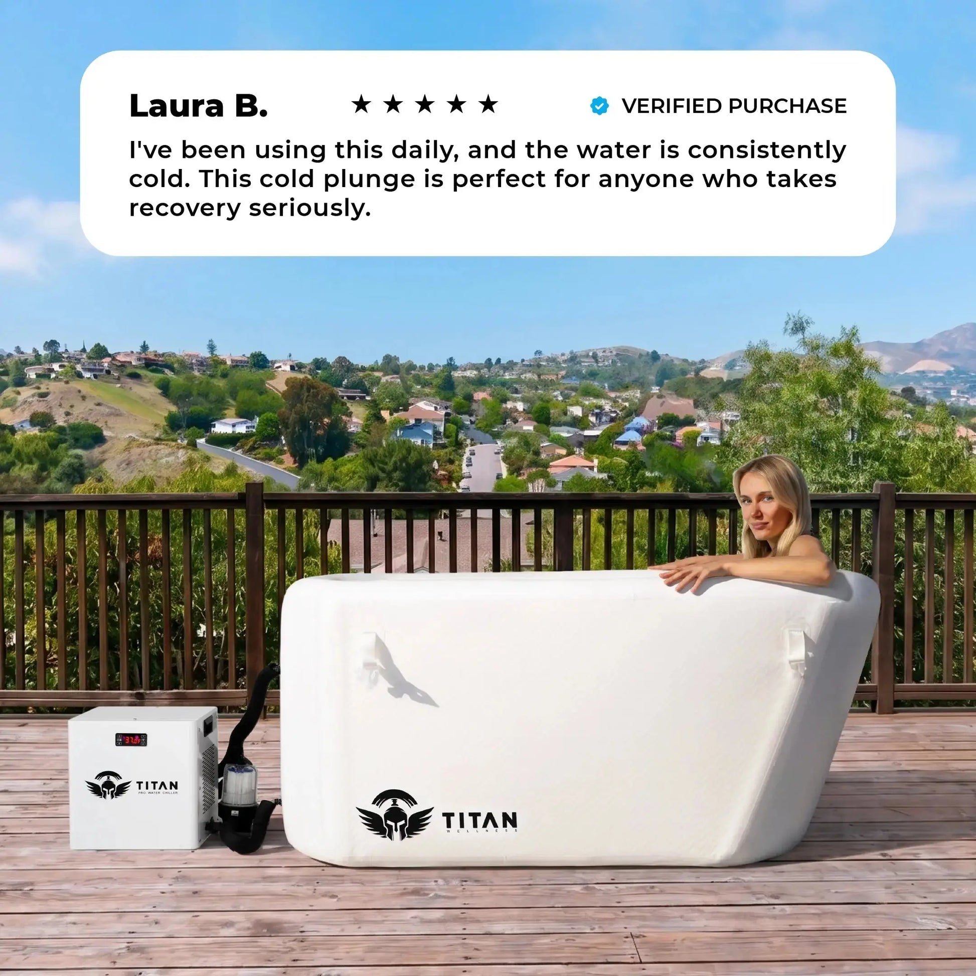 Arctic Triumph Cold Plunge Tub + Chiller Bundle Titan Wellness