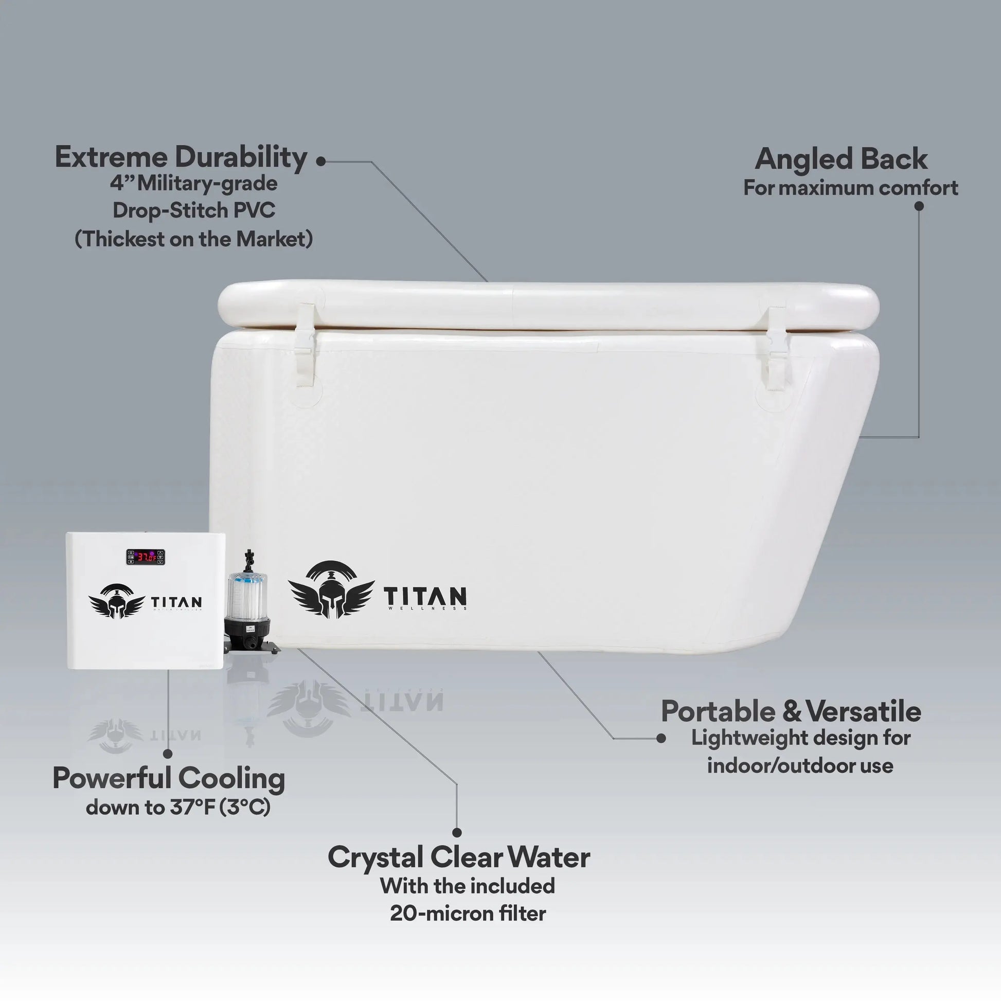 Arctic Triumph Ice Bath Pro | Elite Cold Therapy for Faster Recovery   Titan Wellness