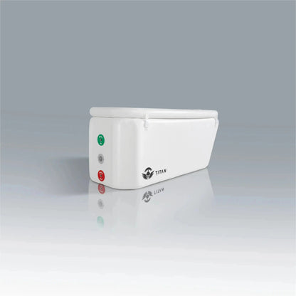Arctic Triumph XL inflatable cold plunge tub with insulated lid closed showing compact portable design and thermal retention