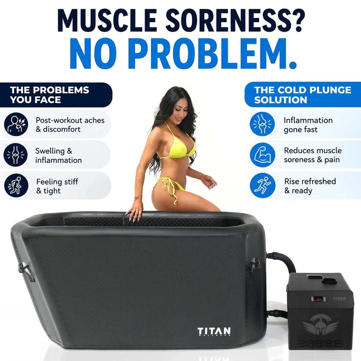 Midnight Black Triumph Cold Plunge Tub + Chiller Bundle