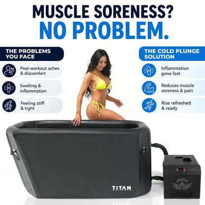 Midnight Black Triumph Cold Plunge Tub + Chiller Bundle