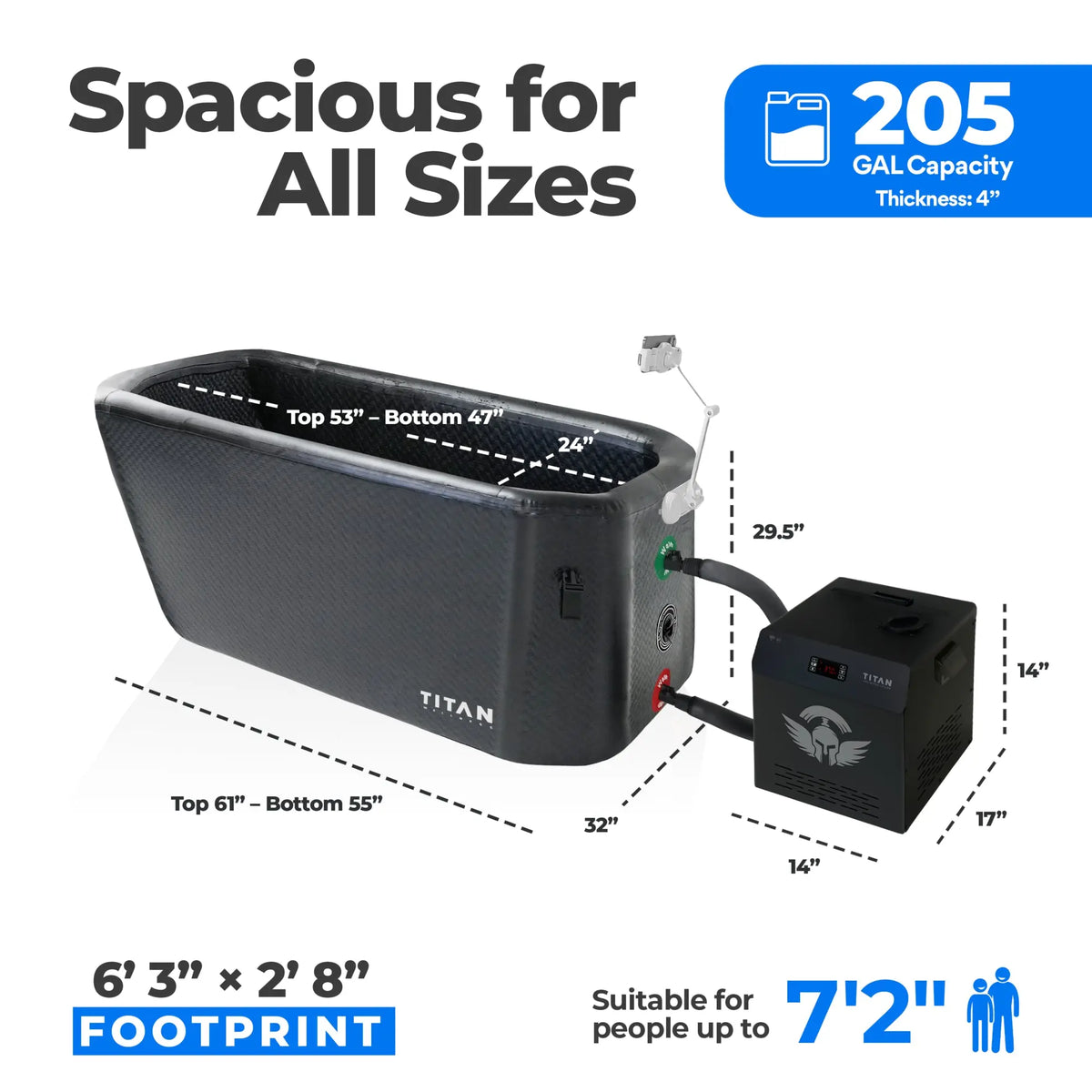 Midnight Black Triumph Cold Plunge Tub + Chiller Bundle