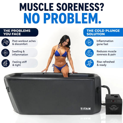 Midnight Black Triumph XL Cold Plunge Tub + Chiller Bundle