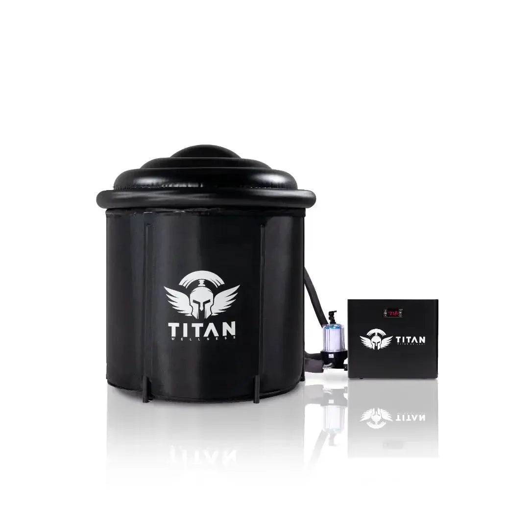 Portable Bravo Ice Bath Pod by Titan Wellness for professional athletic recovery and cold water therapy sessions