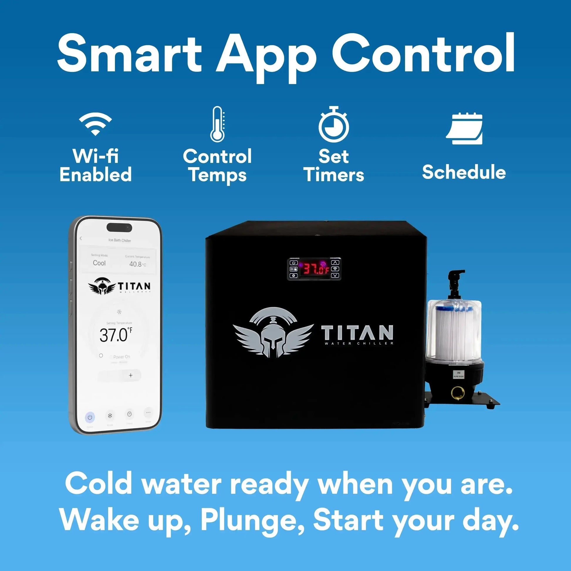 1/3 HP Universal Cold Plunge Chiller Titan Wellness black