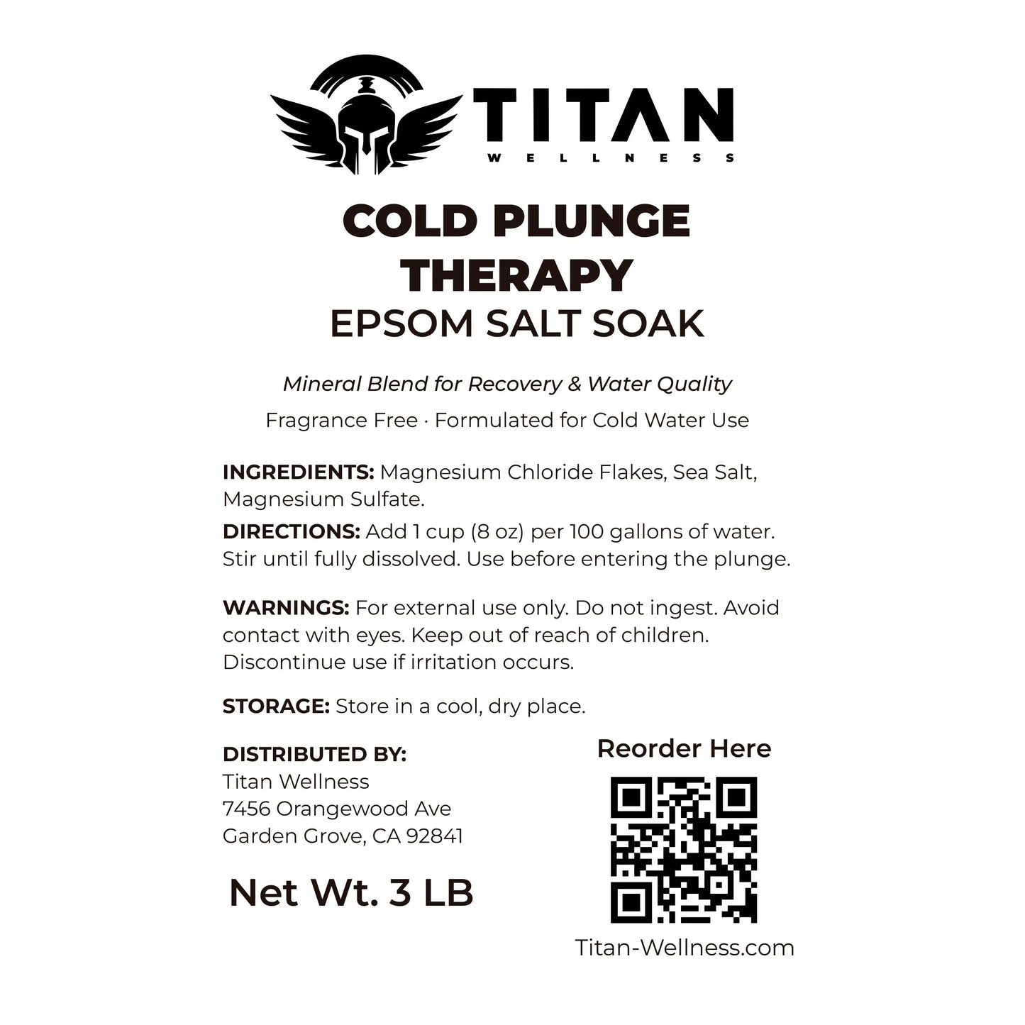 Cold Plunge Therapy Epsom Salt Soak Titan Wellness
