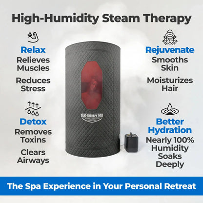 Duo Therapy Pro steam sauna with high humidity therapy for relaxation detox and skin hydration benefits