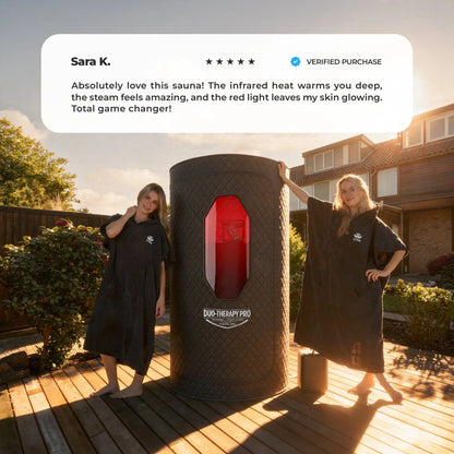 Sauna Duo-Therapy Pro® — 2-in-1: Infrared Heat Mode or Steam Mode