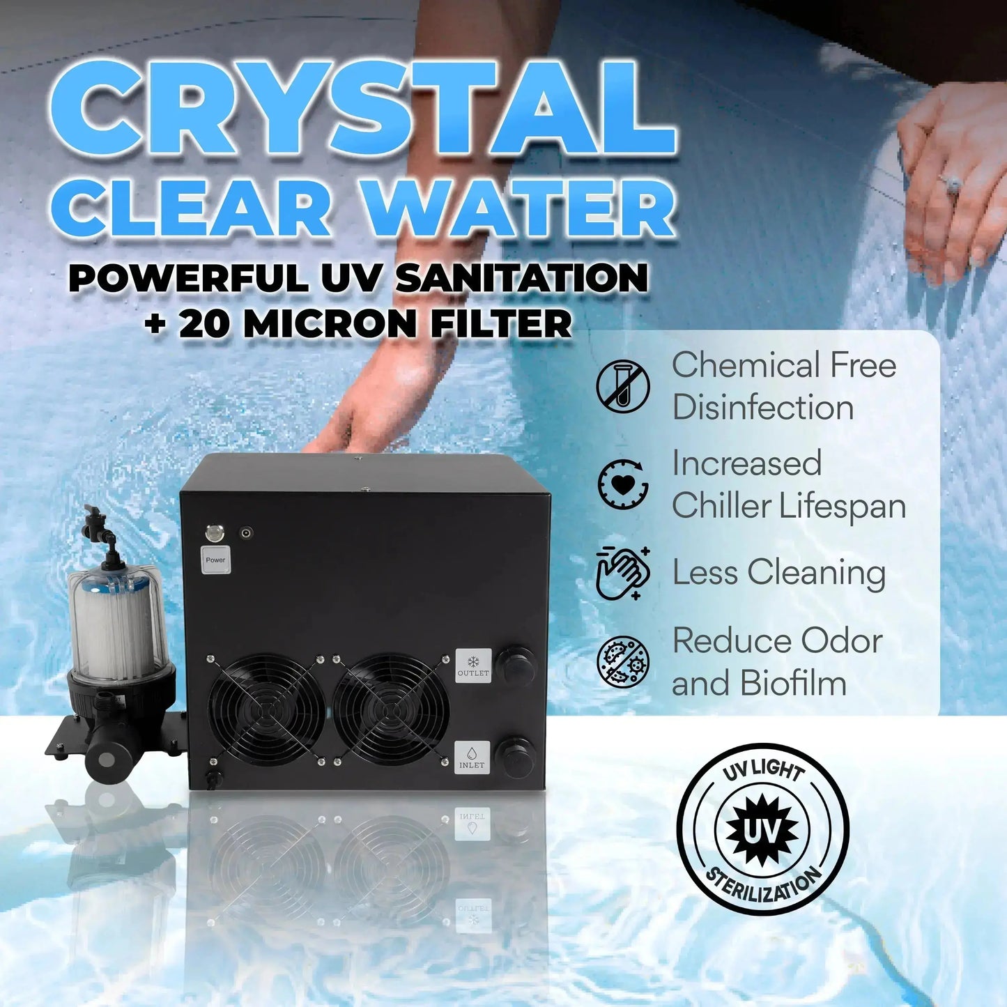 1/3 HP Cold Plunge Chiller Pro+ Titan Wellness Black