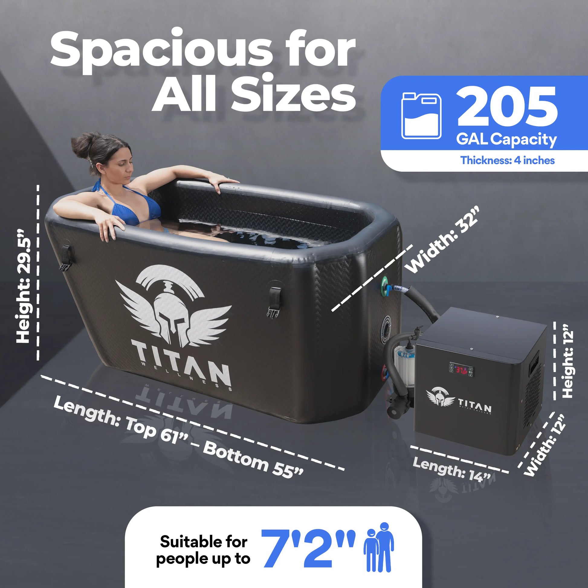 Triumph Cold Plunge Tub + Chiller Bundle Titan Wellness