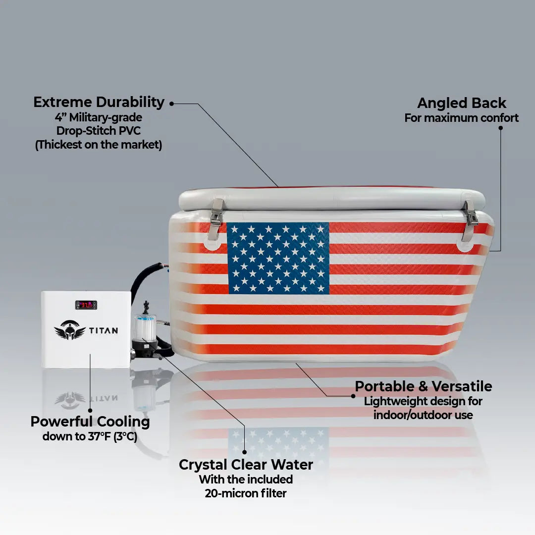 Triumph Ice Bath Pro US Flag Titan Wellness