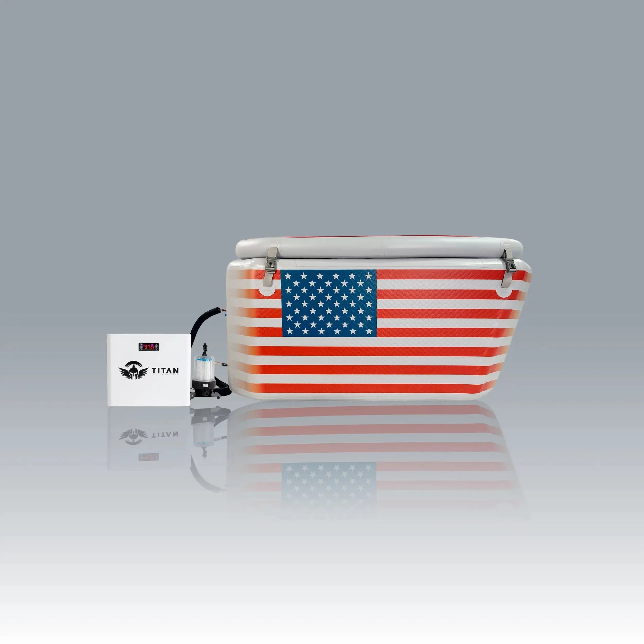 Triumph USA Flag Cold Plunge Tub + Chiller Bundle