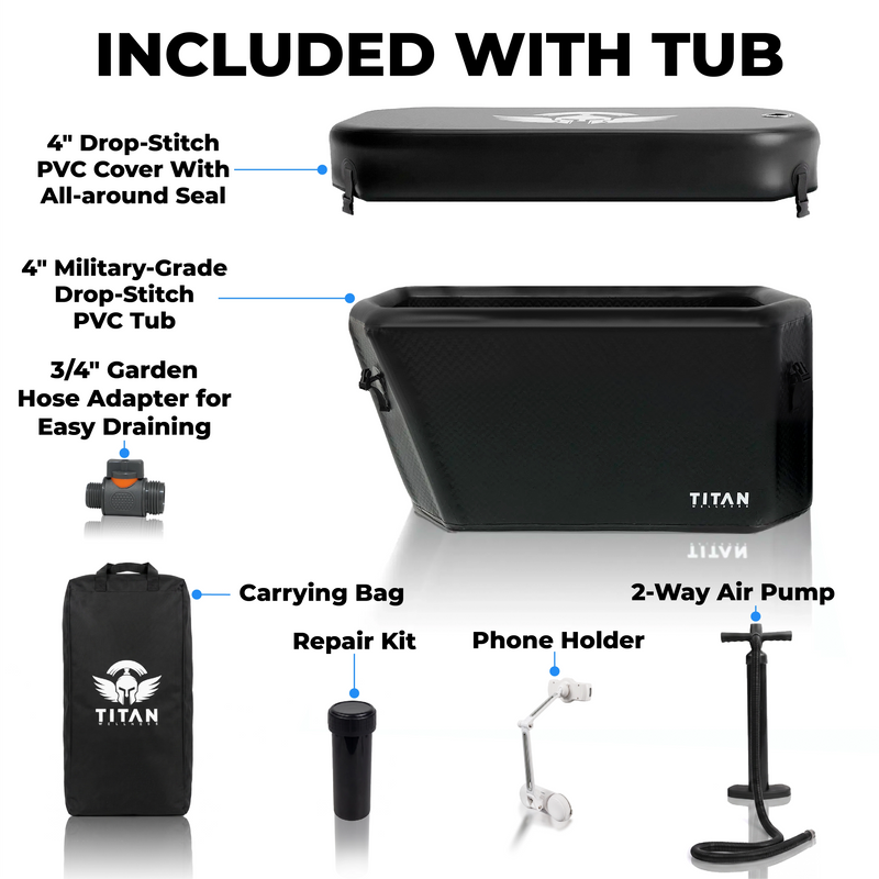 Midnight Black Triumph Cold Plunge Tub + Chiller Bundle