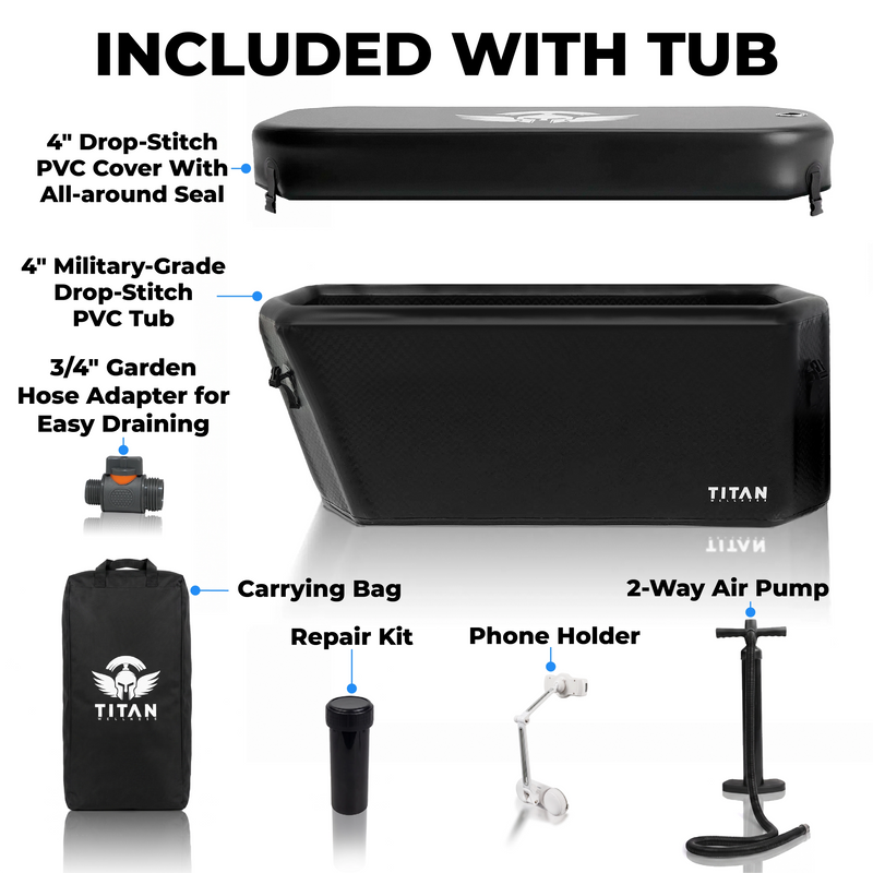 Midnight Black Triumph XL Cold Plunge Tub + Chiller Bundle