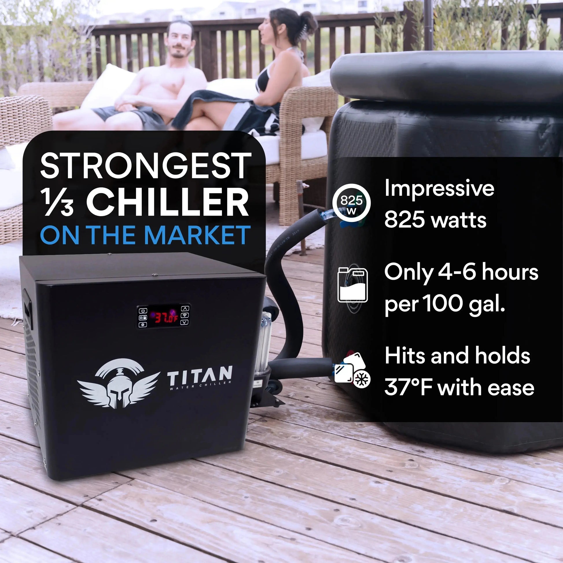 Cold Plunge Chiller Black Titan Wellness