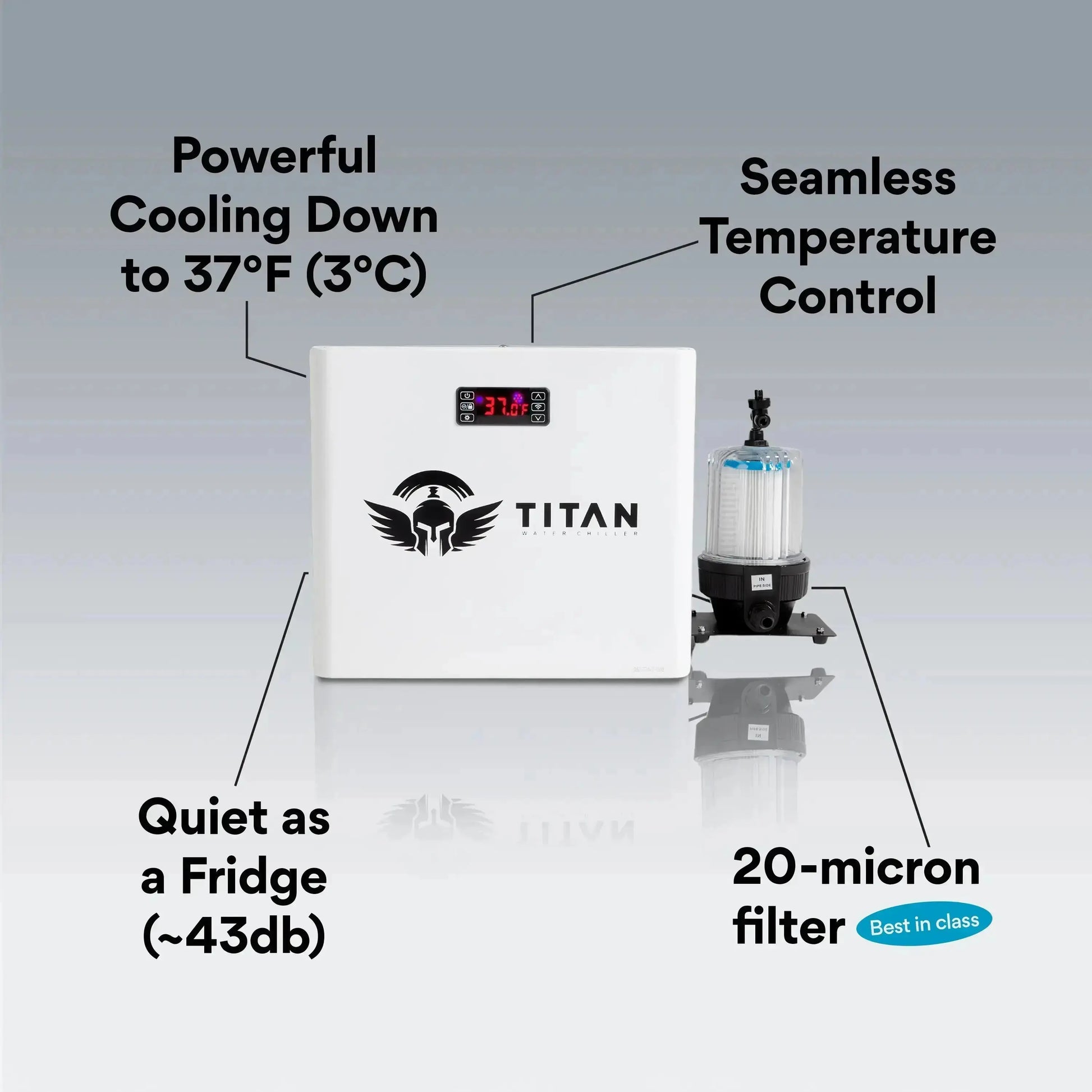 White cold plunge chiller by Titan Wellness for temperature controlled ice baths