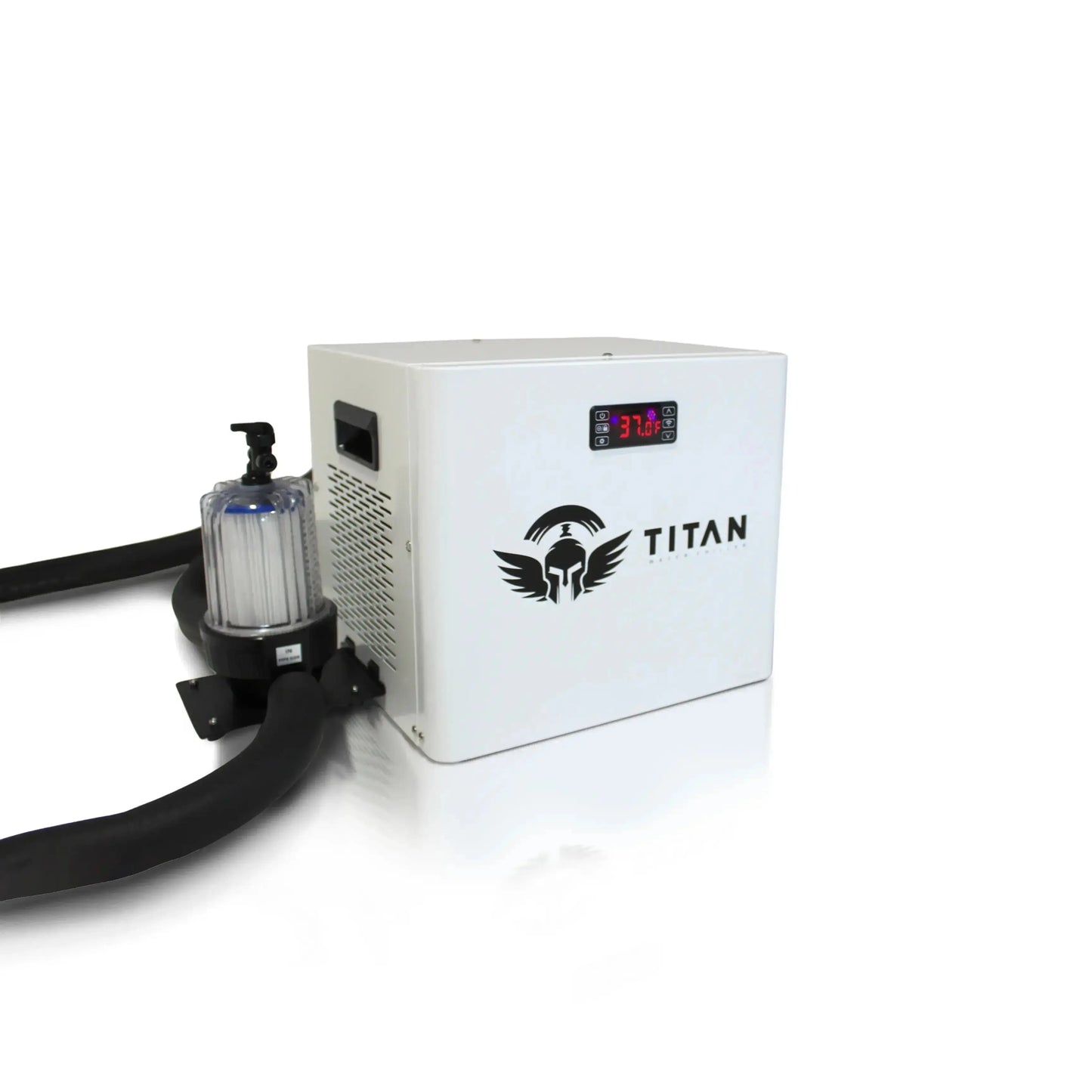 White Universal Ice Bath Chiller by Titan Wellness for maintaining precise water temperatures in cold therapy setups.