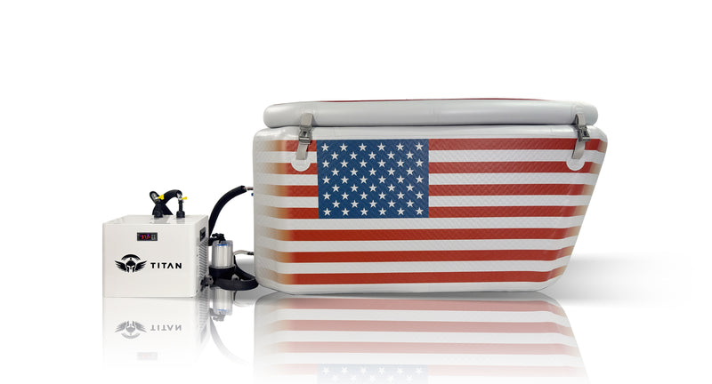 Triumph USA Flag Cold Plunge Tub + Chiller Bundle